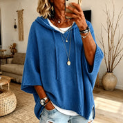 Camille | Poncho-Style Hooded Knit Jumper
