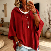 Camille | Poncho-Style Hooded Knit Jumper