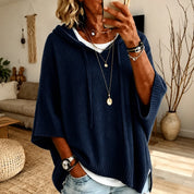 Camille | Poncho-Style Hooded Knit Jumper