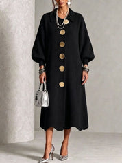 Clarie | Statement Button Knit Maxi Dress