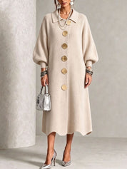 Clarie | Statement Button Knit Maxi Dress
