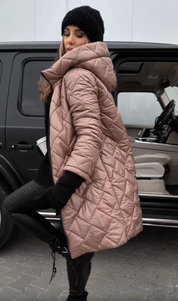 Bogna | Long Quilted Jacket with Hood