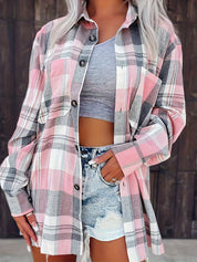 Demi | Oversized Plaid Long-Sleeve Shirt