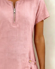 Lynda | Classic Elegant Zip-Neck Dress