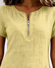 Lynda | Classic Elegant Zip-Neck Dress
