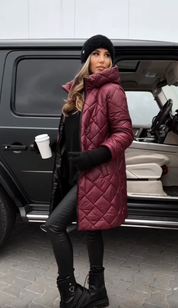 Bogna | Long Quilted Jacket with Hood