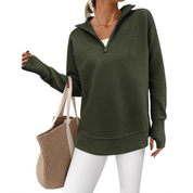 Mabel | Quarter-Zip Ribbed Knit Jumper