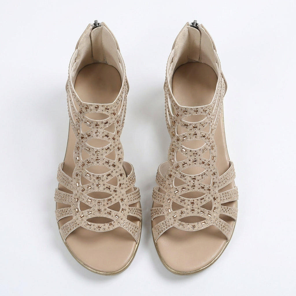 Jeanette | Elegant Cutout Wedge Sandals