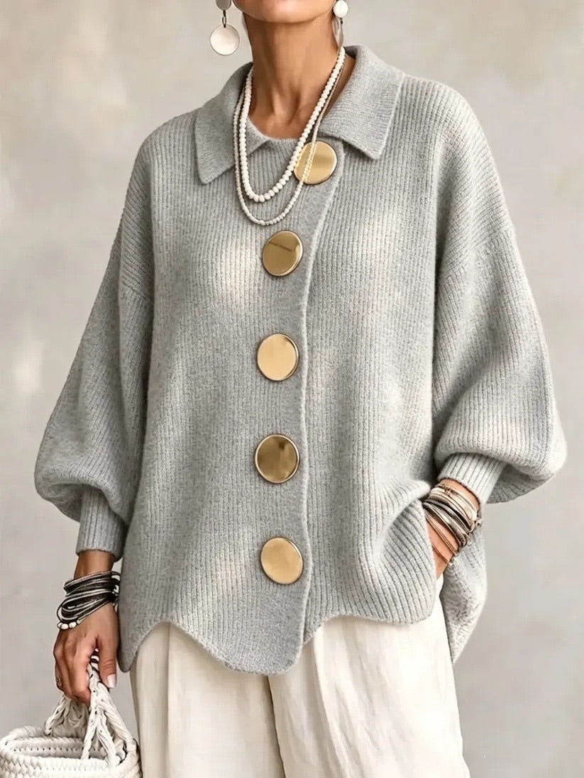 Karina | Statement Collar Knit Cardigan