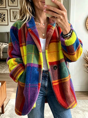 Jenneke | Checkered Mid-Season Jacket