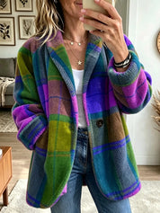 Jenneke | Checkered Mid-Season Jacket