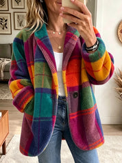 Jenneke | Checkered Mid-Season Jacket