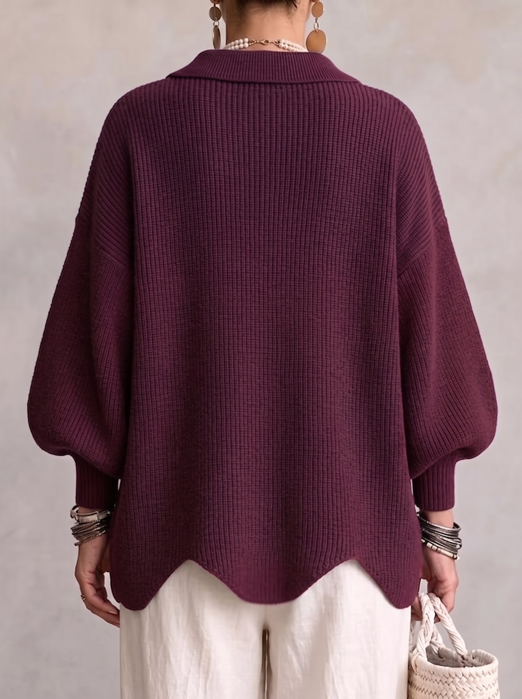 Karina | Statement Collar Knit Cardigan